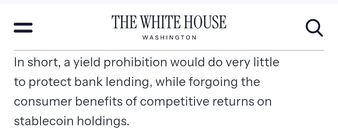 ChartNerdTA's tweet image. 🇺🇸 The White House 🏛

"A yield prohibition will do very little to protect bank lending".  

The #GENIUS Act federal framework for stablecoin implementation begins in July 2026. Massive $RLUSD unlock.