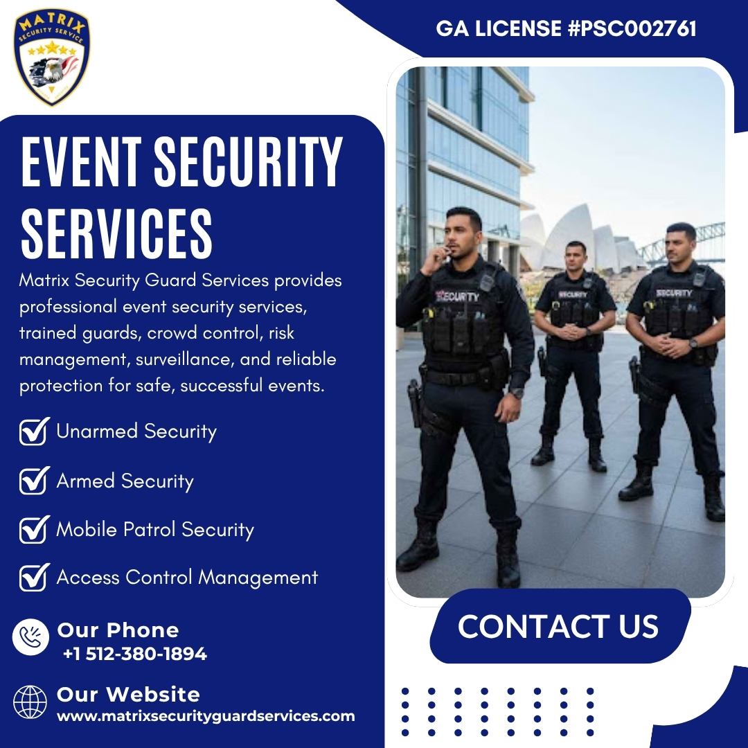 matrix_guard's tweet image. 🎪🛡️ Event Security Services – Safe Events Start With Smart Protection 🛡️🎪

📞 +1 512-380-1894
📧 info@matrixsecurityguardservices.com
🌐 matrixsecurityguardservices.com

#EventSecurity #EventSecurityServices #SecurityGuardServices #EventProtection #CrowdControl #ProfessionalSecurity
