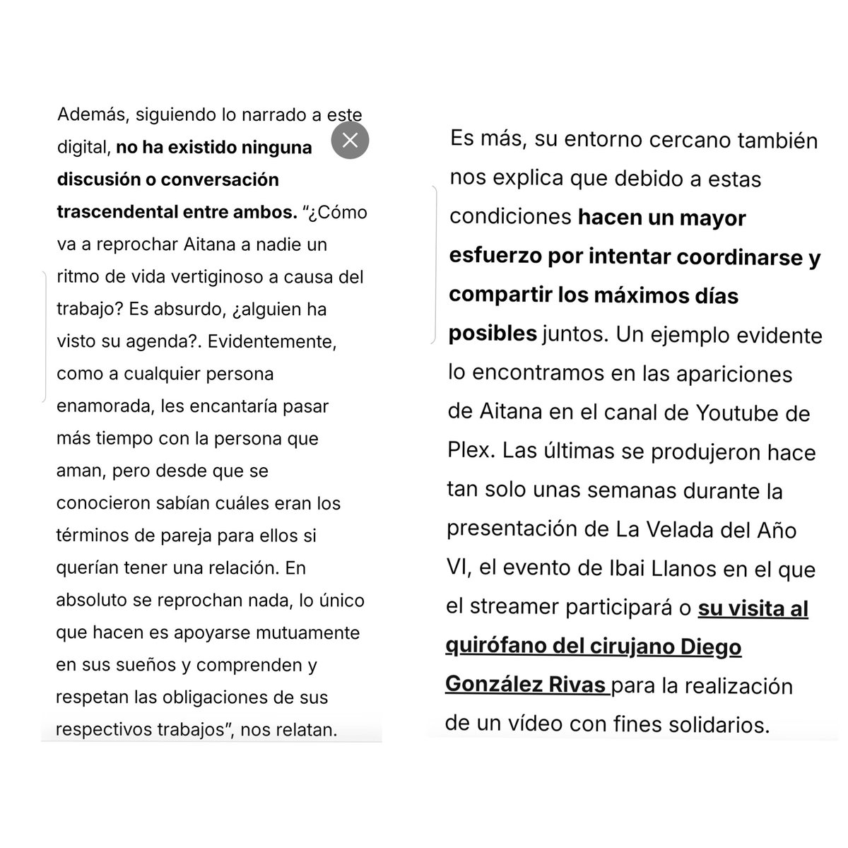 aitanaxfacts's tweet image. Lejos de estar pasando una crisis de pareja, tal y como nos anotan desde su entorno cercano, Aitana y Plex han puesto en su lista de prioridades su deseo de vivir juntos. Porque sí: están MUY ENAMORADOS. #ship 
Vía @vanitatis 
vanitatis.elconfidencial.com/famosos/2026-0…