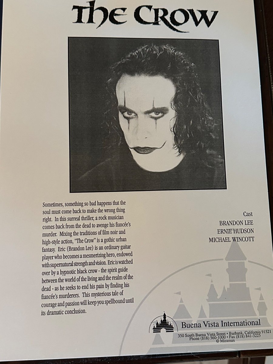 The Crow Brandon Lee Color Sell Sheet Vintage 8x10 Photo Photograph #1  
🔗 ebay.com/itm/4068456200…  
 #ad