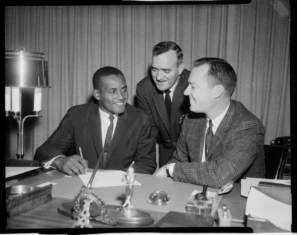 harvardplayer's tweet image. 71 years ago today April 17,1955 The Great  One Roberto Clemente played his first big league game as a Pittsburgh Pirate and singles in his first big league at bat @RClementejr21 #Pirates #LetsGoBucs @FanMorningShow