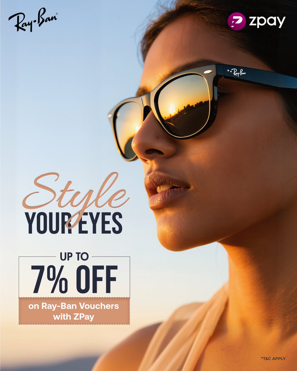 zpayclub's tweet image. Frame your look in style 😎✨

Save up to 7% on Ray-Ban vouchers with ZPay 💸🕶️

Download Now 📲 onelink.to/5gqwfb

#zpay #rayban #raybanvouchers #raybangiftcards #discounts #raybandiscounts #raybandeals #trendyframes #specsdeals #savings #eyewear #eyeweargoals #discounts