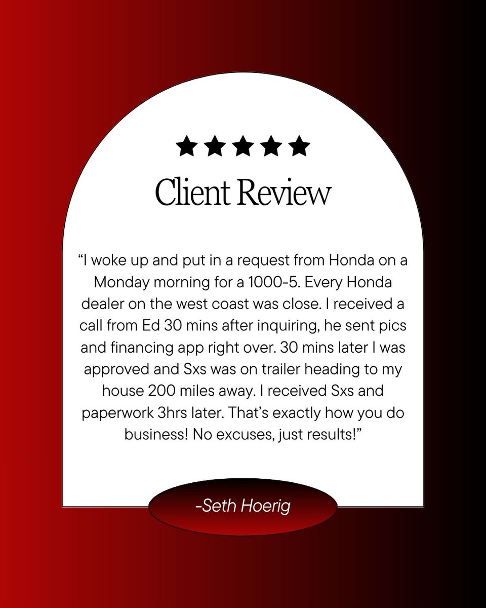 RCH_Powersports's tweet image. No excuses, just results! We know that when you're ready for adventure, you don't want to wait. That’s the Rick Case way. Amazing work, Ed! #customerappreciation