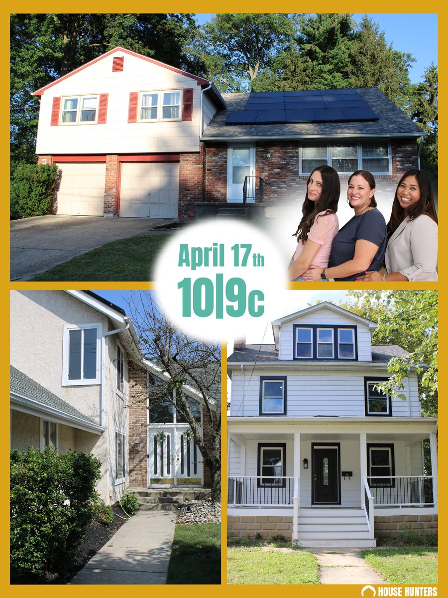 pietowntv's tweet image. Tonight on #HouseHunters 🩺
Married nurses need a bigger place for themselves and their 5 pets in #NewJersey. They're wary of buying again after losing thousands on a previous home that fell through, but staying in their cramped row home is no longer an option.

10|9c on @HGTV 🐕