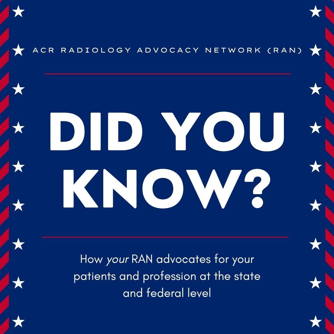 kbeaversmd's tweet photo. Did you know that your ACR Radiology Advocacy Network (RAN) is fighting for you at both the state AND federal level? 🇺🇸
Your patients. Your profession. Your responsibility.
👉 Learn more at https://t.co/smFcLrRbWn
#SBI2026 #radiology #RAN #radpac #radiologyadvocacynetwork https://t.co/ywCyodhrlx