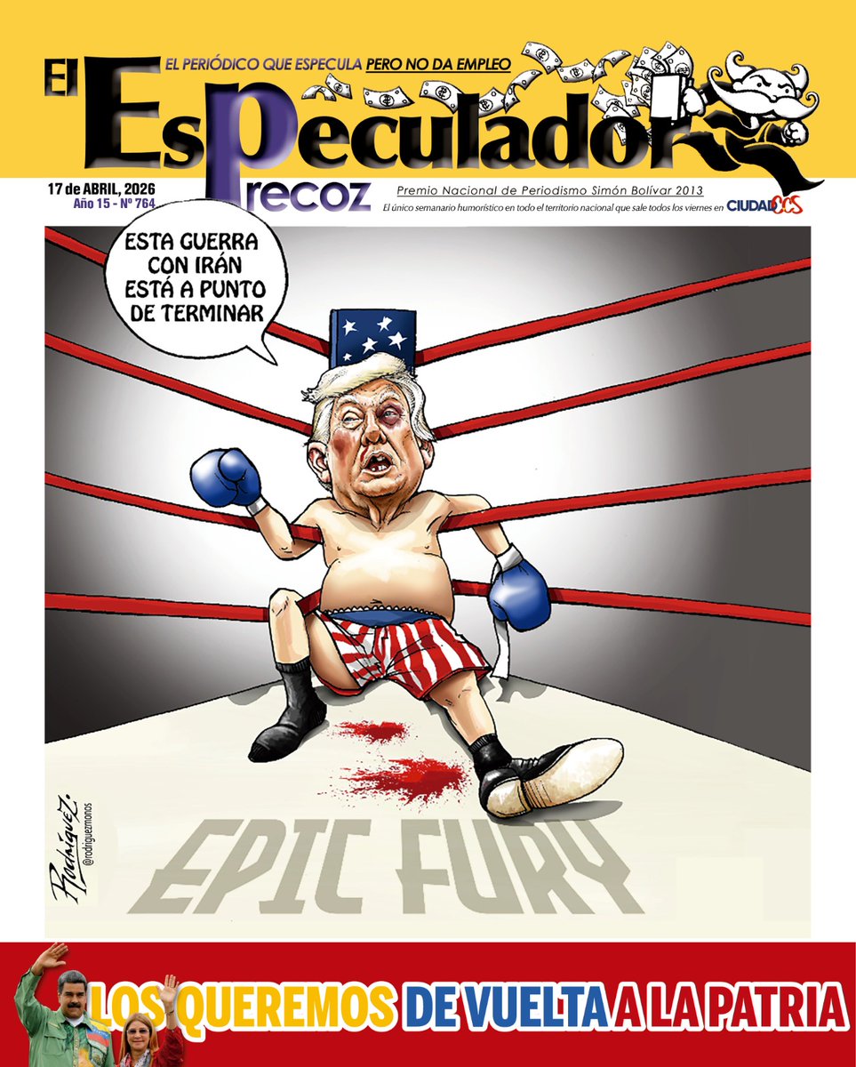 EL ESPECULADOR PRECOZ No 764
Aqui:

ciudadccs.info/gestor//archiv…

El Papa LEÓN XIV está peleando con un TIGRE de papel

El Especulador Precoz ya está aquí repartiendo humor y paz