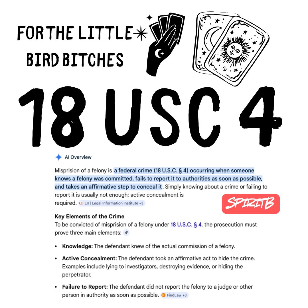 aspiritb's tweet image. #misprision of #felony #tyranny 
your concealment is in the cards.