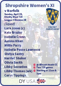 CricketShrops's tweet photo. 🏏🏏 Good luck to Shropshire's trophy-winning Women's XI who start their 2026 campaign this Sunday with a Vitality Blast T20 double header against Norfolk at Allscott Heath CC (spectators welcome).
Preview: https://t.co/Wvv4XE9uPC https://t.co/8qgBkpL9vv