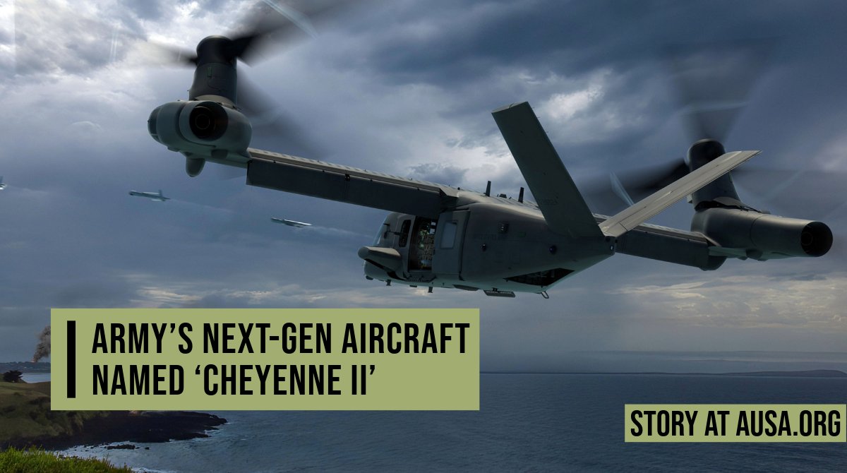 AUSAorg's tweet image. Army’s Next-Gen Aircraft Named ‘Cheyenne II’

MV-75 Revolutionizes How Soldiers Fight, Maneuver, Leaders Say

#ReadMore: f.mtr.cool/wxflmediyi

#AUSAorg #AUSA #USArmy #aviation #armyaviation #nextgen