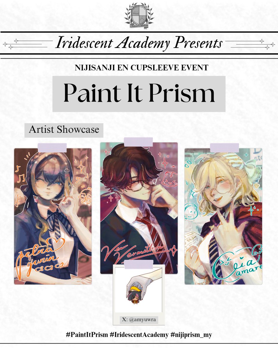 nijiprism_my's tweet image. Day 12 of artist showcase featuring @amyuwra .Everyone is preparing for the event, are you ready? 🎶🪑📄

Stay tuned tomorrow for the last art reveals by our featured artist!

#PaintItPrism #IridescentAcademy #nijiprism_my #NIJISANJI_EN