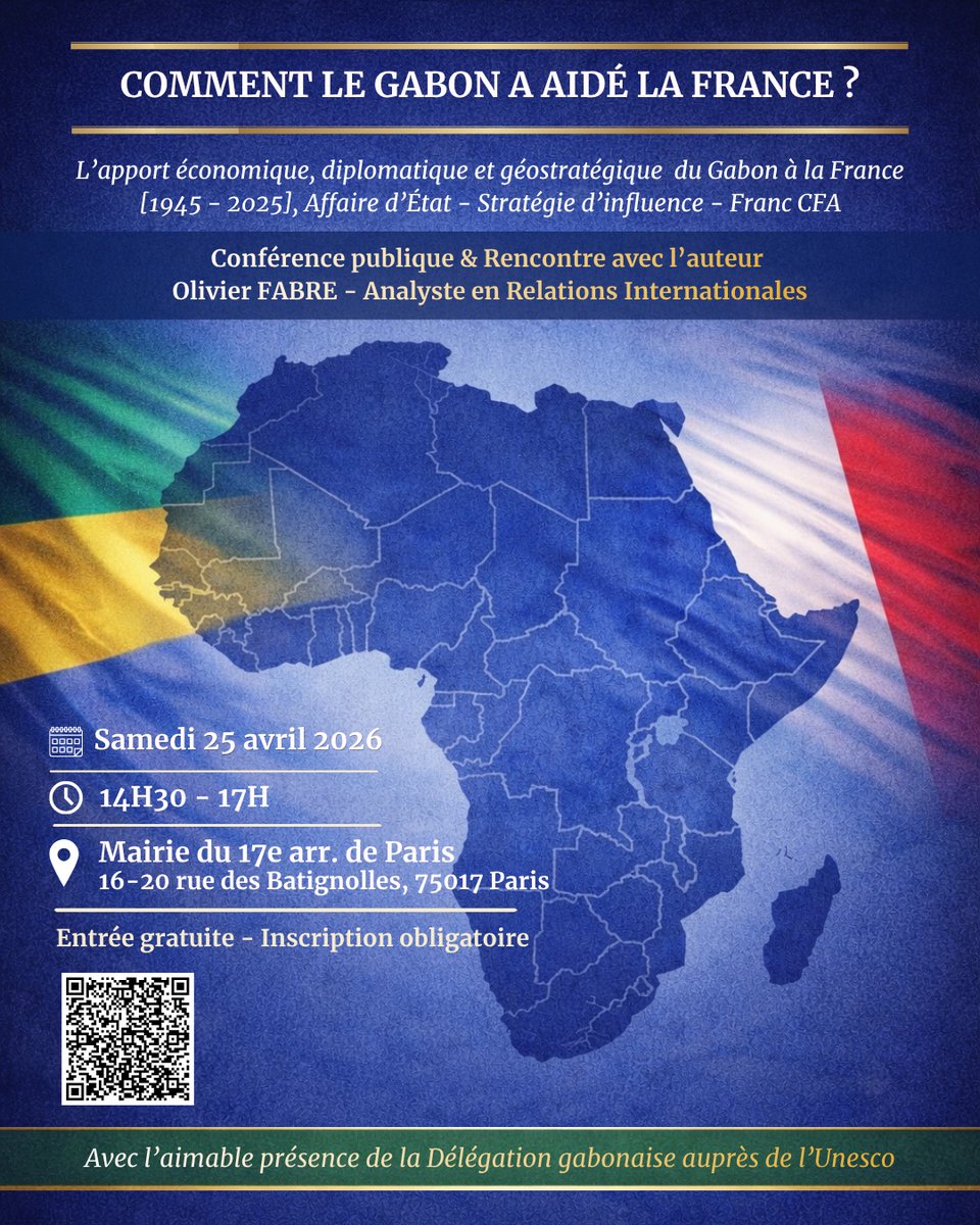 Mairie17's tweet image. 🇫🇷 x 🇬🇦 ⎥Ce que vous ne savez (peut-être) pas sur les liens entre le Gabon et la France ⬇️

➡️ Samedi 25 avril, participez à la #conférence : “Comment le Gabon a aidé la France ?” : urlr.me/zGeQaZ.

#Paris17 #Histoire