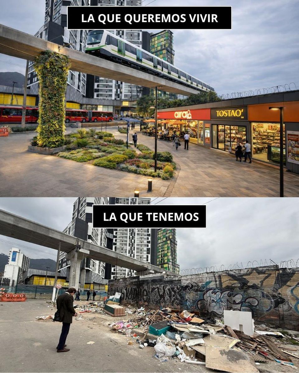 Así es! La Alcaldía de <a href="/Bogota/">Alcaldía de Bogotá</a> <a href="/CarlosFGalan/">Carlos F. Galán</a> debe preparar a Bogotá para el metro. Dejar una estrategia de sostenibilidad del espacio público bajo el
Metro es determinante. No se trata de limitarse a borrar grafitis. 

(Un ejemplo de Miami y una inspiración con IA)