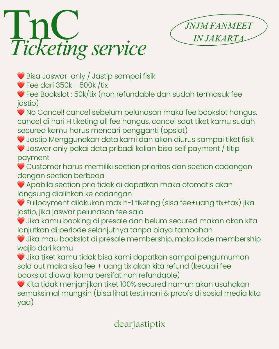 JASTIP JASWAR TICKETING SERVICE tweet media