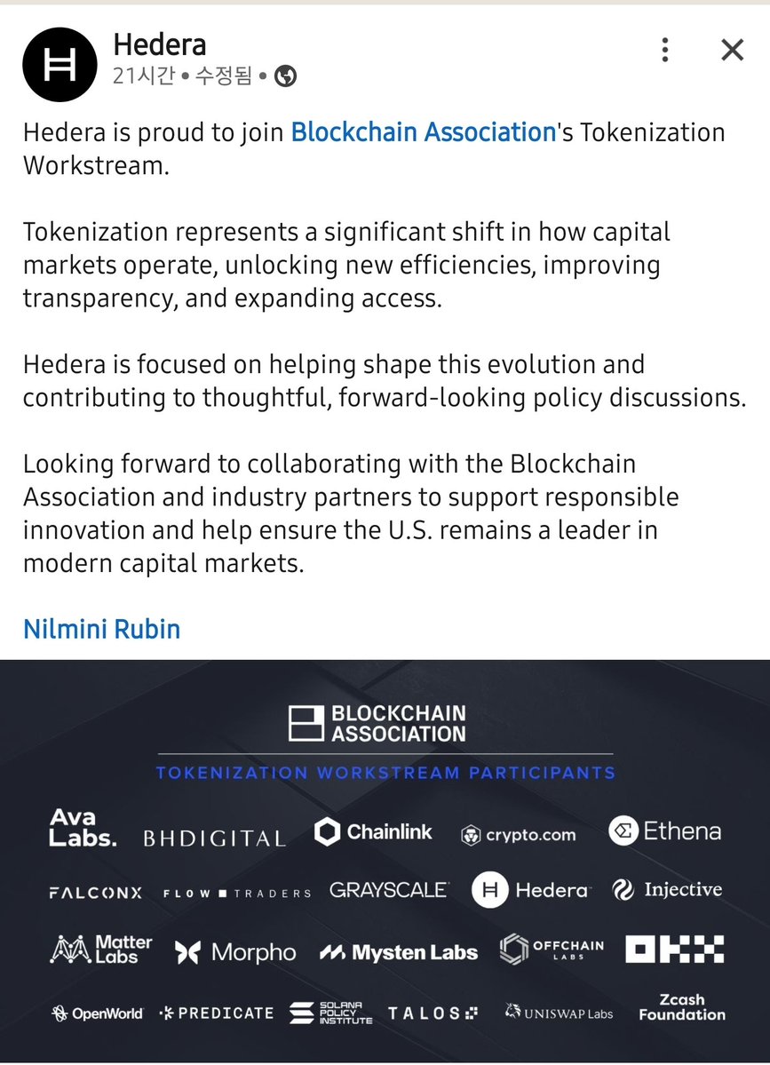 SYCR6h8A4qUyAHf's tweet image. linkedin.com/posts/hedera-i…

#Hedera is proud to join Blockchain #Association's Tokenization Workstream.

#GRAYSCALE #Hedera