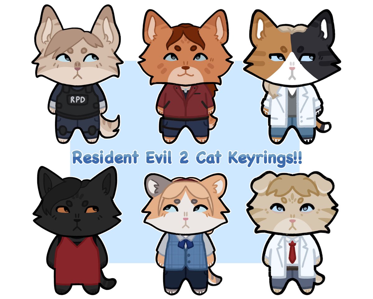 Resident Evil 2 cat keychains available now 🎉🎉

acggoods.com/store/deinodein 

#ResidentEvil #REBHFun