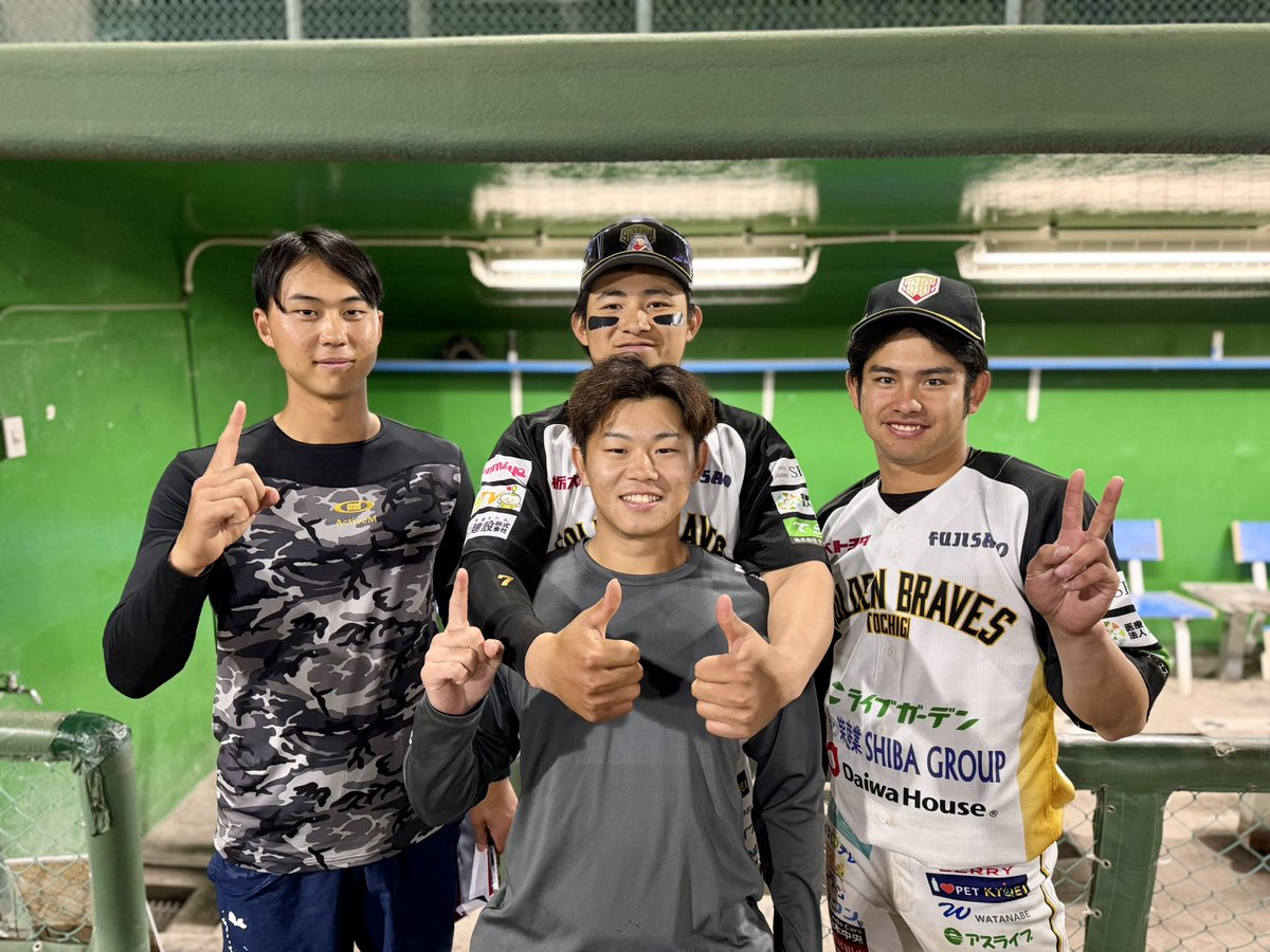 本日の活躍選手📸
投打が噛み合い、勝利へ導きました✨

#堀岡俊人 投手 今季1勝目㊗️👏🏻
#伊原文太 選手 先制タイムリーを含む2安打1打点
#楠本龍聖 選手 1安打2打点！
#優晟 選手 1安打1打点！

#栃木ゴールデンブレーブス
#10周年
#ONEHEART10th