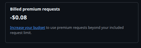 rbnswartz's tweet photo. Never hit negative requests before with @github copilot, I expect this is a bug but it made me chuckle. https://t.co/vRUNlUPlub