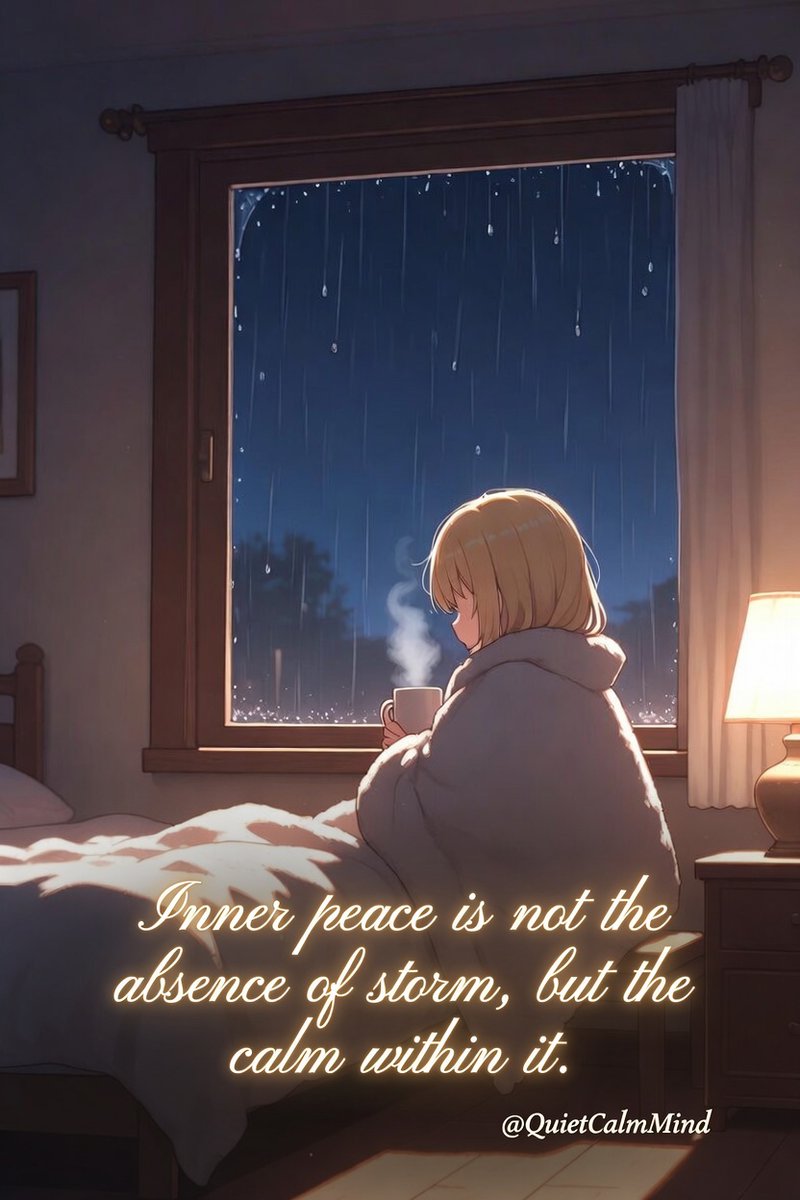 QuietCalmMind's tweet image. "Inner peace is not the absence of storm, but the calm within it. 🌧️ Your light stays steady. 📷

#MindsetMatters #SelfLove #Mindfulness #PersonalGrowth #Gratitude #MentalHealth #Healing #InnerPeace