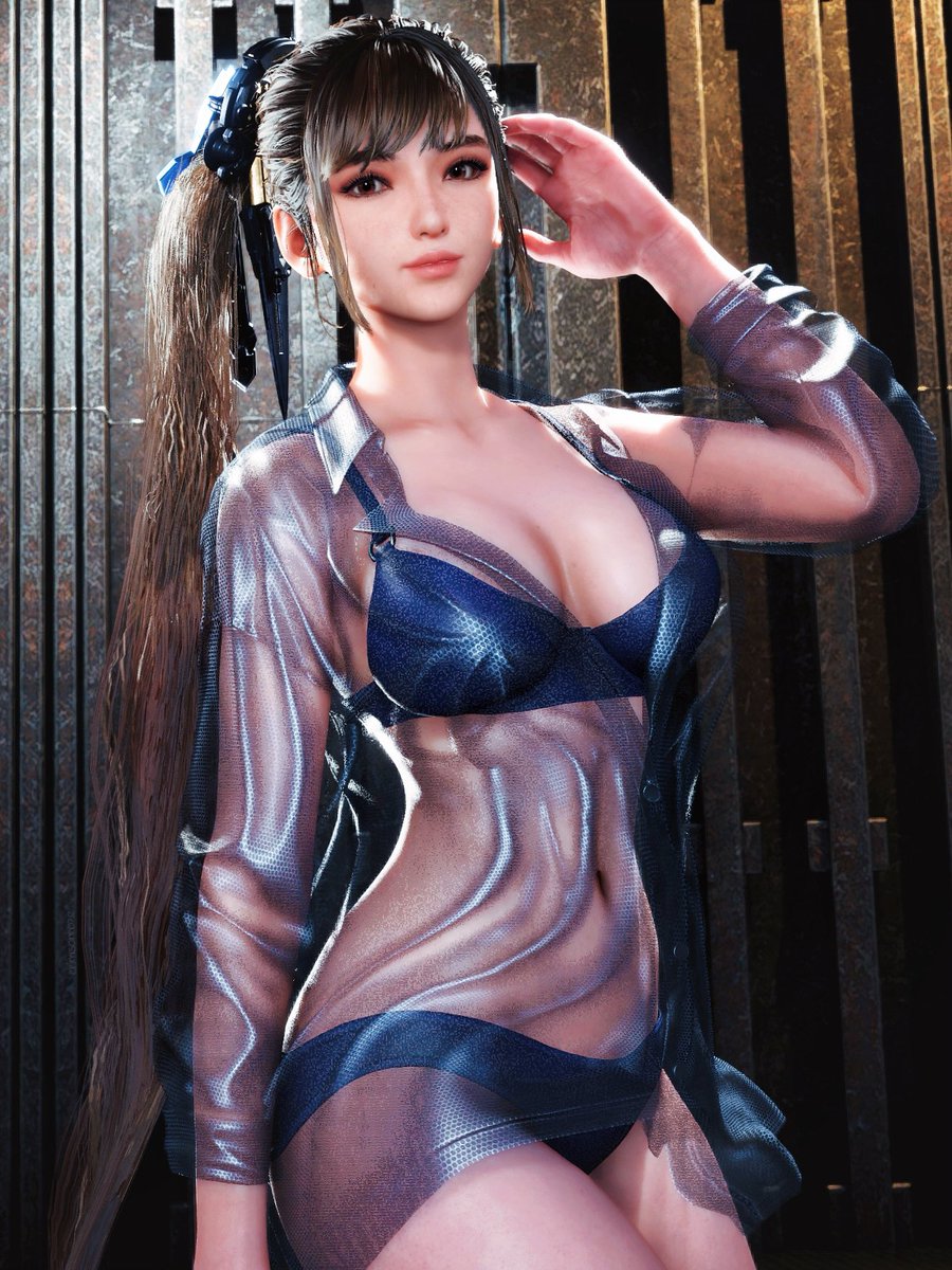 Cute sexy outfit but I wish we could change the shirt to white #StellarBlade