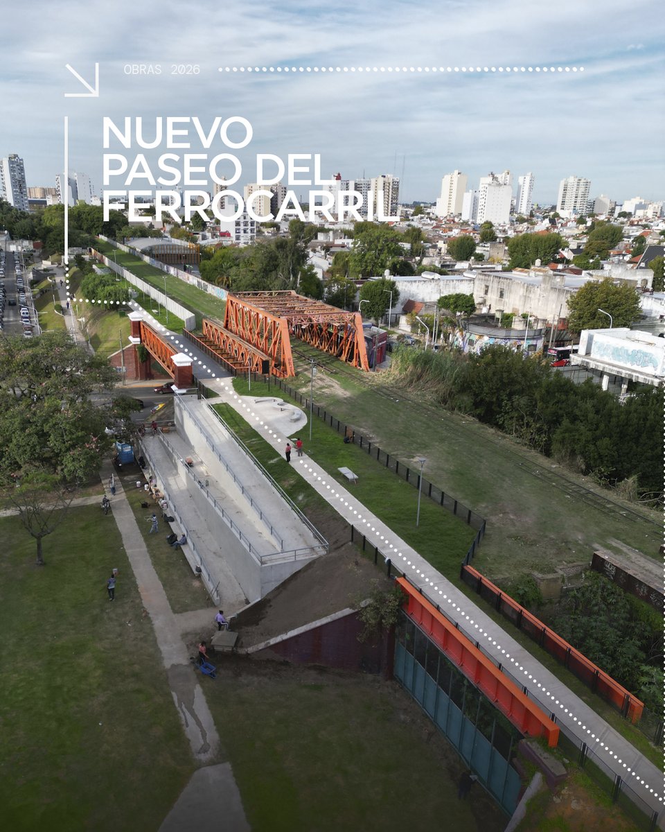 jorgeferraresi's tweet photo. Nuevo Paseo del Ferrocarril 🚂

En este tramo que va de Brandsen a Colón, la obra consta de la puesta en valor de los puentes y las estructuras ferroviarias vinculadas, integrándolas funcionalmente al recorrido peatonal. https://t.co/8f0ejQNlcR