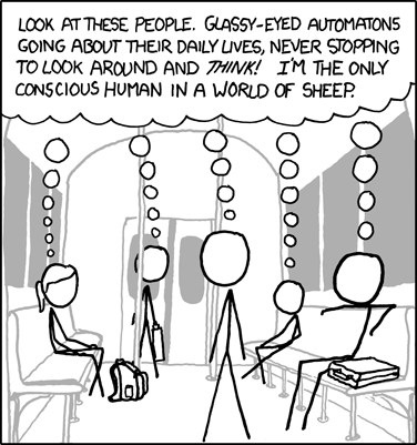 There's an XKCD for this. 610: Sheeple