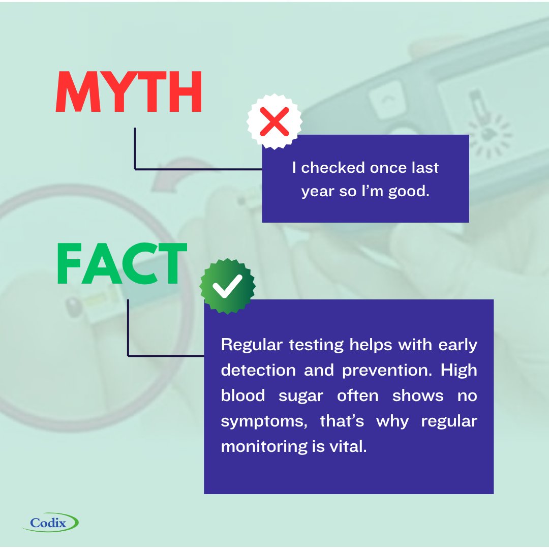 CodixHealthcare's tweet photo. Accurate glucose monitoring is essential for both preventive care and clinical decision-making.

However, misinformation continues to affect when and how people test.
Bridging this gap starts with education and access to reliable diagnostic tools. https://t.co/ia6Nc1ZsR8