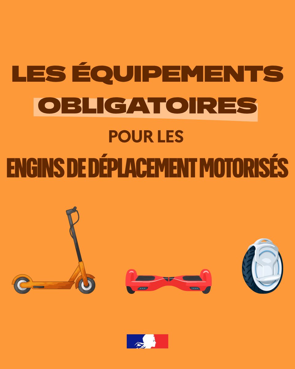 prefet06's tweet image. 🛴 Trottinettes électriques, monoroues, hoverboards... 

👉 Le port du casque et du gilet rétro réfléchissant est obligatoire dans les #AlpesMaritimes

💡 Rappel de la réglementation pour les engins de déplacement personnel motorisés