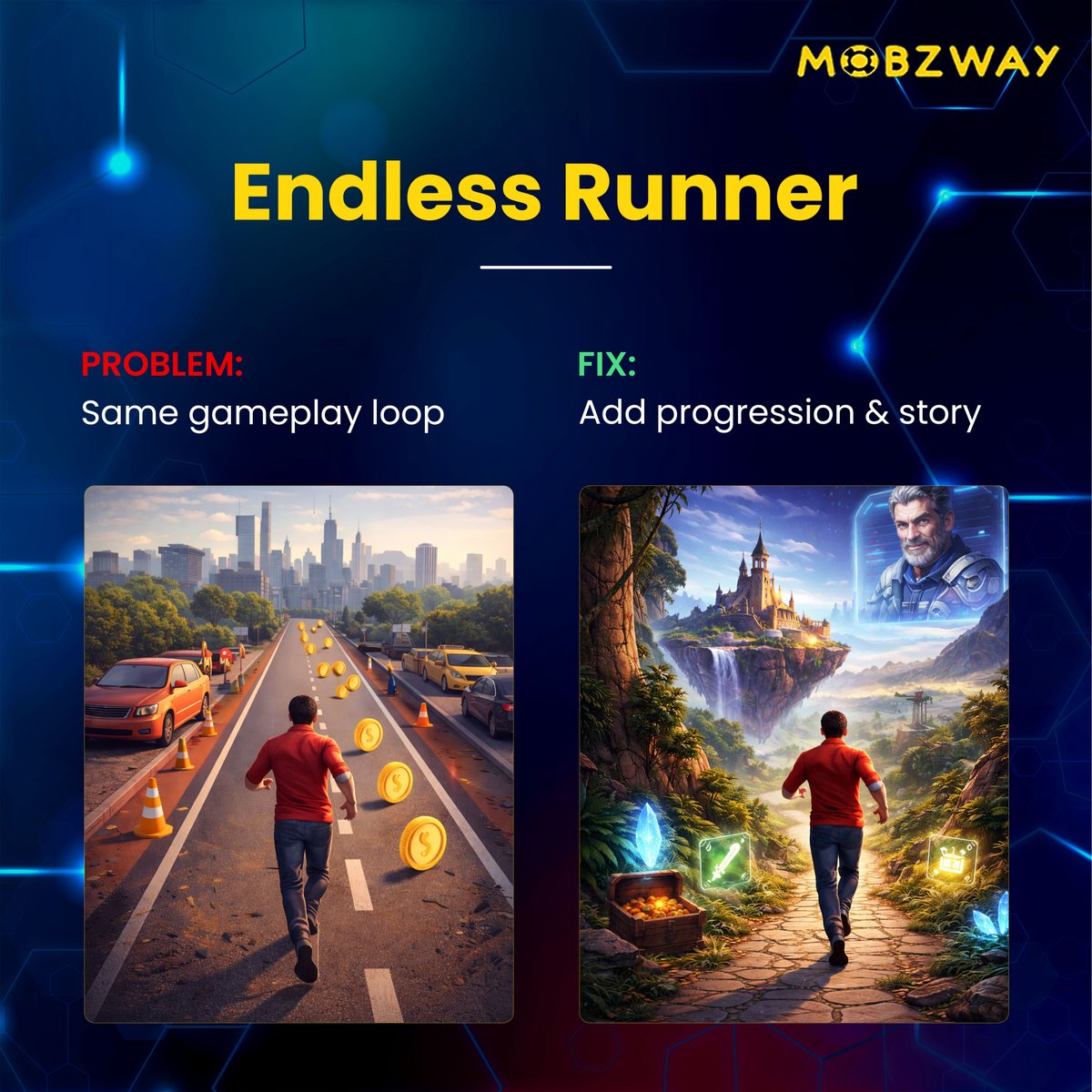 mobzway's tweet image. Ideas repeat. 🔄
Execution doesn’t.  💡

Even the most common game concepts can feel fresh —
if you add the right twist.

What’s the most overused game idea you’ve seen?

#GameIdeas #GameDesign #IndieGameDev #Gamers #GameDevelopment