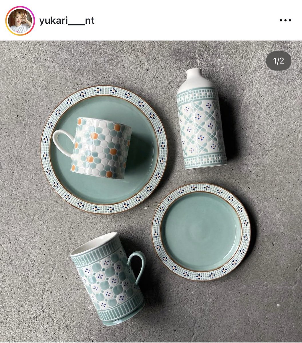 久しぶりにハッとする陶芸作家さん発見！多治見の中川夕花里さん。モザイクタイルみたいでめちゃくちゃ可愛い。買いたいな