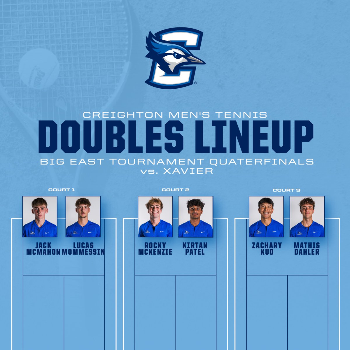 Our Quarterfinals Doubles Lineup ⤵️
#GoJays
