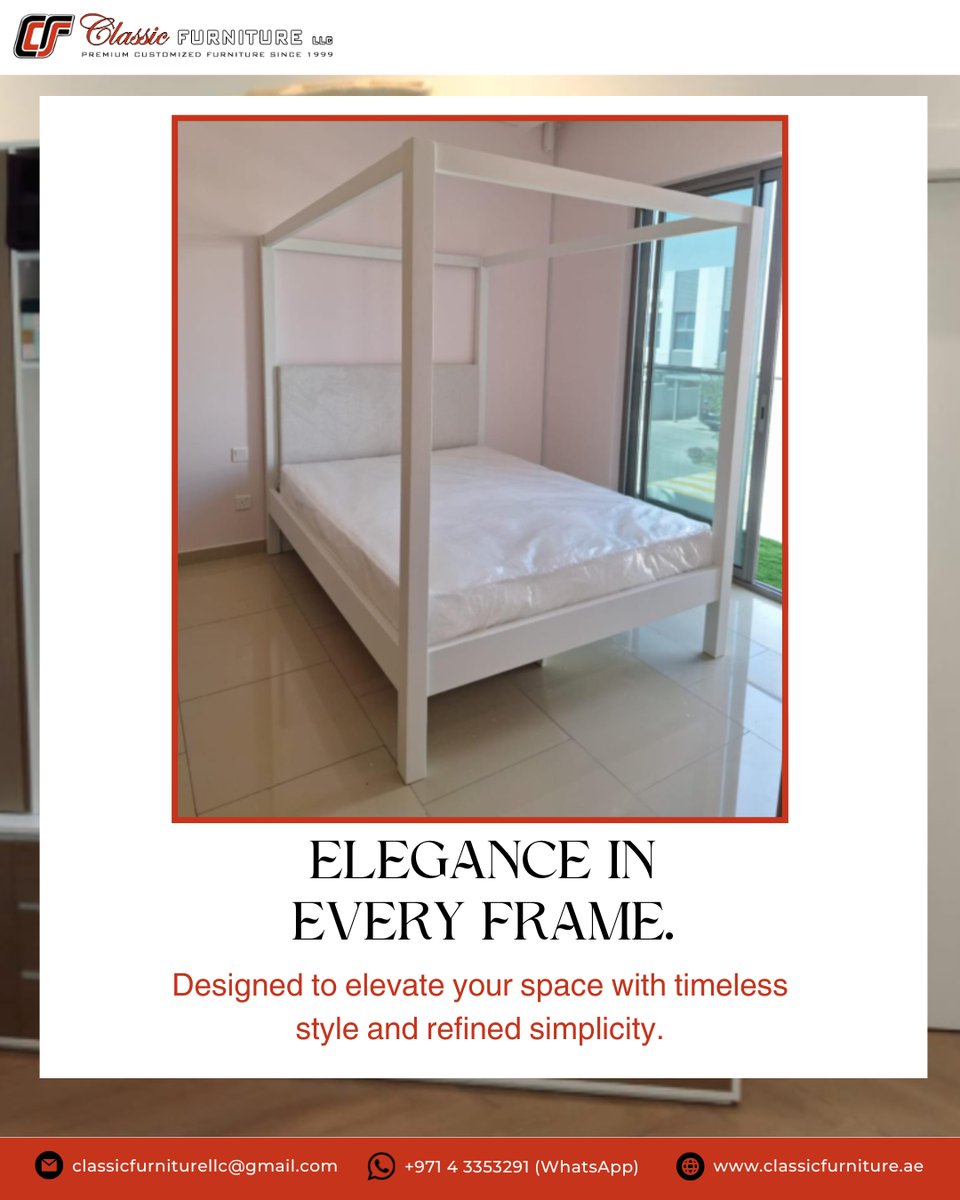 classic32958115's tweet image. Elegance in every frame. Designed to elevate your space with timeless style and refined simplicity.

#ElegantDesign #TimelessStyle #RefinedSimplicity #BedroomFurniture #CanopyBed #ModernBedroom #LuxuryBedroom