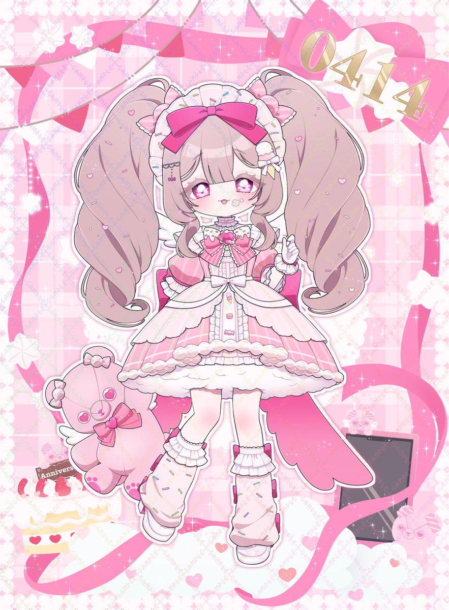 C_ms_U's tweet photo. 【ご依頼】
甘愛もちこ様（ #mochi__REALITY ）4周年記念イラストを担当させていただきました🎀🗯️
4周年おめでとうございます！

 #もちこちゃん今日も生きててえらい https://t.co/RAZ3M9t1vq