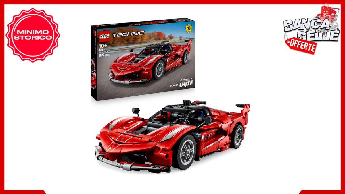 BancaOfferte's tweet image. 🏎️ LEGO Technic Ferrari FXX K Macchina Giocattolo - Modello di Auto da Corsa per il Gioco

‼️ Minimo Storico
💰 A soli 39,12€ invece di 59,99€ (-35%)

🔎 amzlink.to/az00IH1JqPoxW
#adv #offerte #oggi