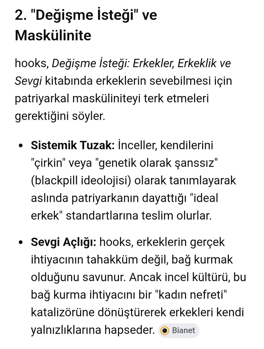 ali_riza_90's tweet image. +4 
#bellhooks
#incelerkekleri
#patriyarka
#patriyarkalsiddet
#feminizm
#esitlik
#özgürlük

+