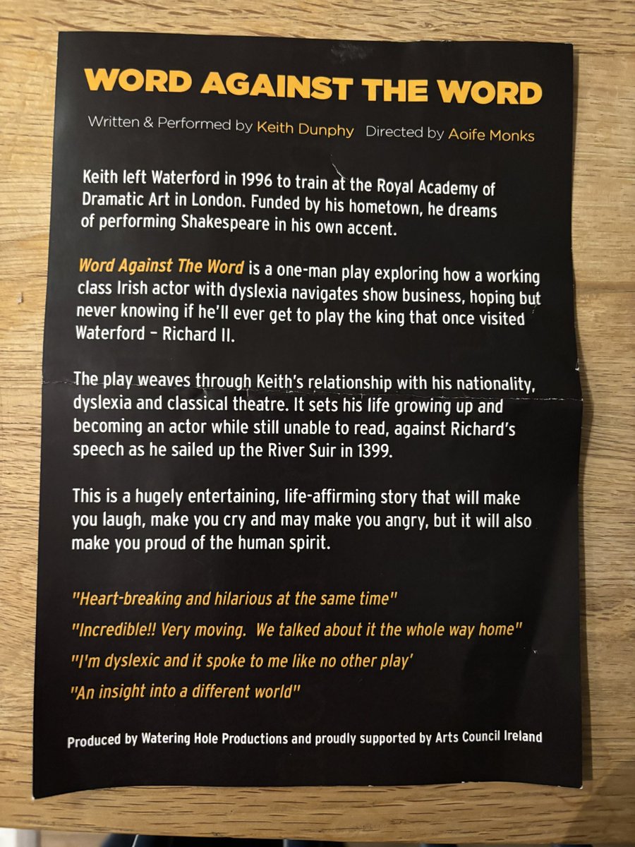 kryaners's tweet photo. Saw this great one man show in the lovely @Viking_Theatre space this week. Keith’s piece is funny, moving and well worth seeing. https://t.co/YMnMCN0yxq