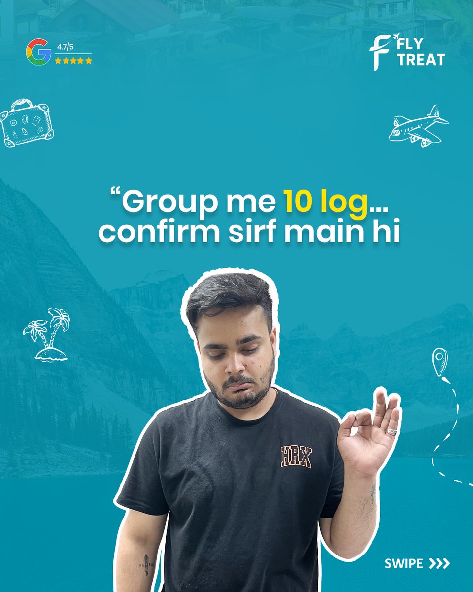 Flytreat_Tour's tweet photo. Office se chhutti milna mushkil hai… par dil toh duniya ghoomne ka hi karta hai 😮‍💨✈️

Kabhi group cancel ho jata hai…
kabhi budget saath nahi deta…

Ab excuses chhodo… aur trip pakdo 😎
📲 DM now / Call: 78319 83197
🌐 https://t.co/mKeOEYH8Pj https://t.co/j7i6fv9qQD