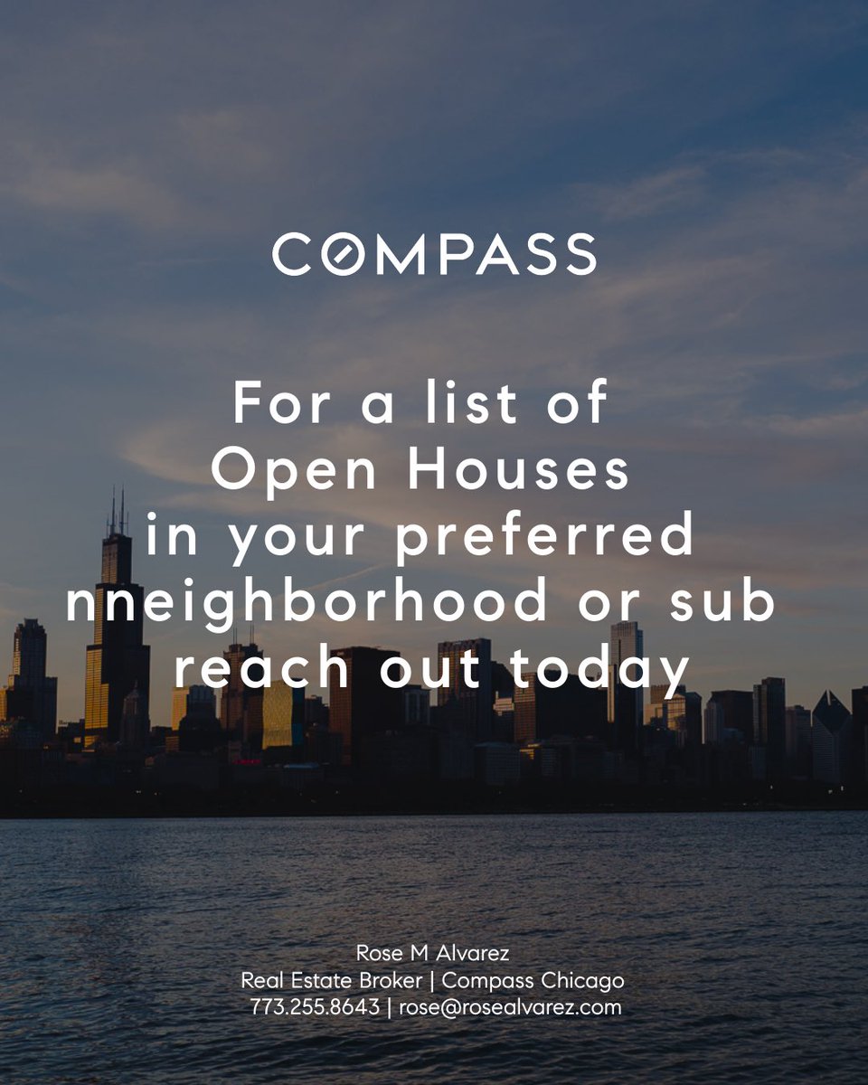 ChiRoseGroupRE's tweet image. Open House Weekend 🏡  

Buyers: see what’s out there  
Sellers: demand is strong  
Relocating? Learn neighborhoods fast  

Please call/text for top opens + private exclusives  

Rose | #Compass #Chicago  
📞 773.255.8643  
🌐 chicagorealestatelinks.com