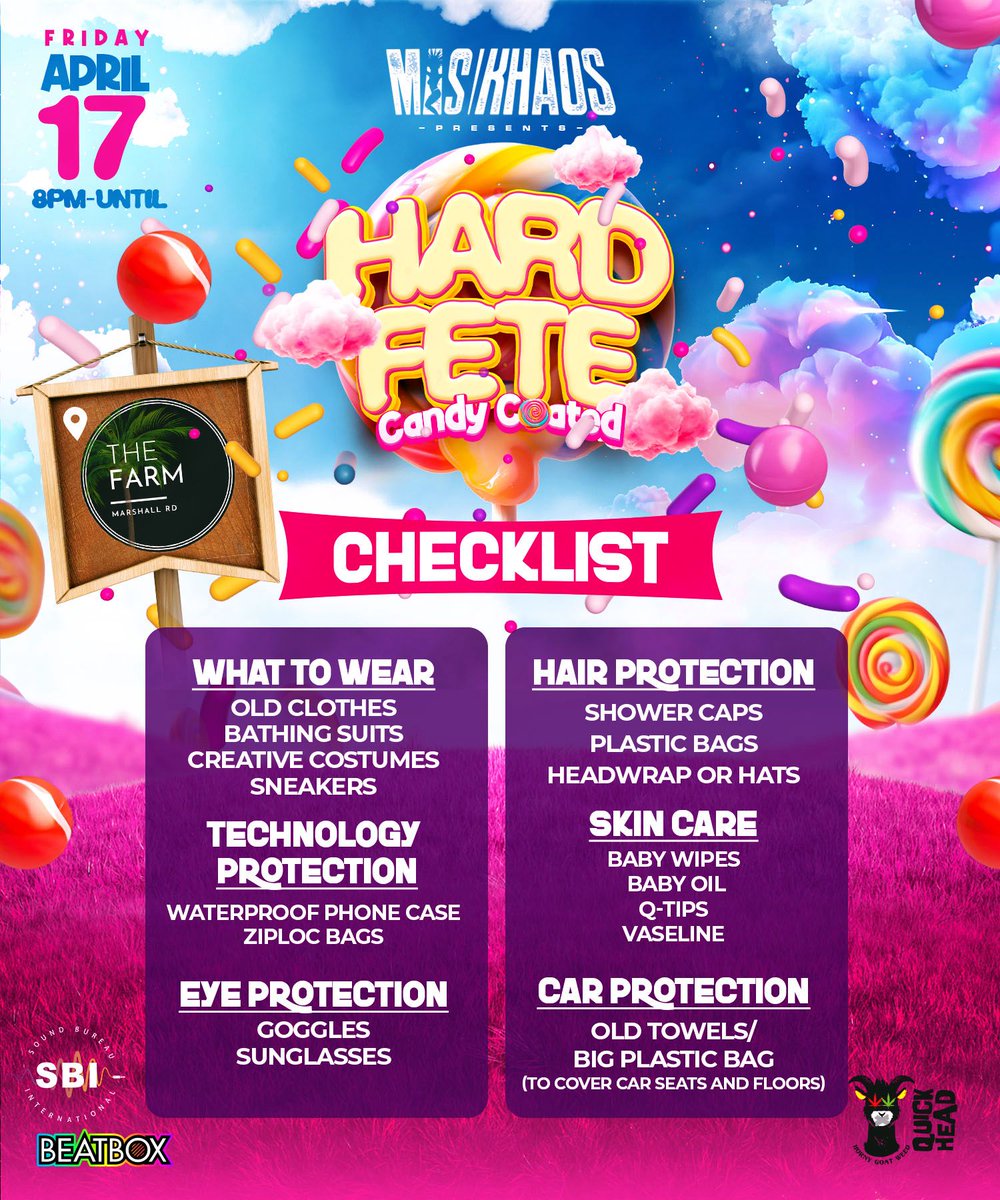 Happy HARD FETE Morning!

Make sure you are prepared to get CANDY COATED💥🍭🍭🍬🍫🍭🍬🍭🍭

TONIGHT GA BE A MOVIE, DONT MISS OUT!
islandetickets.com/event/HARDFETE…