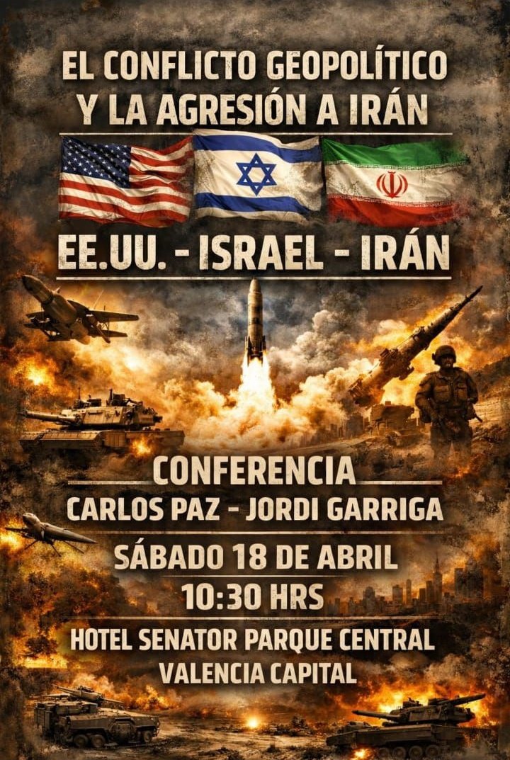 Jordigave's tweet image. Amigos: todo a punto para la charla de mañana. Mi enfoque estará centrado en las raíces espirituales, ideológicas y materiales del conflicto en Oriente próximo. Espero un intercambio útil de ideas e impresiones.
#valencia #debate #ideas #iran #guerra