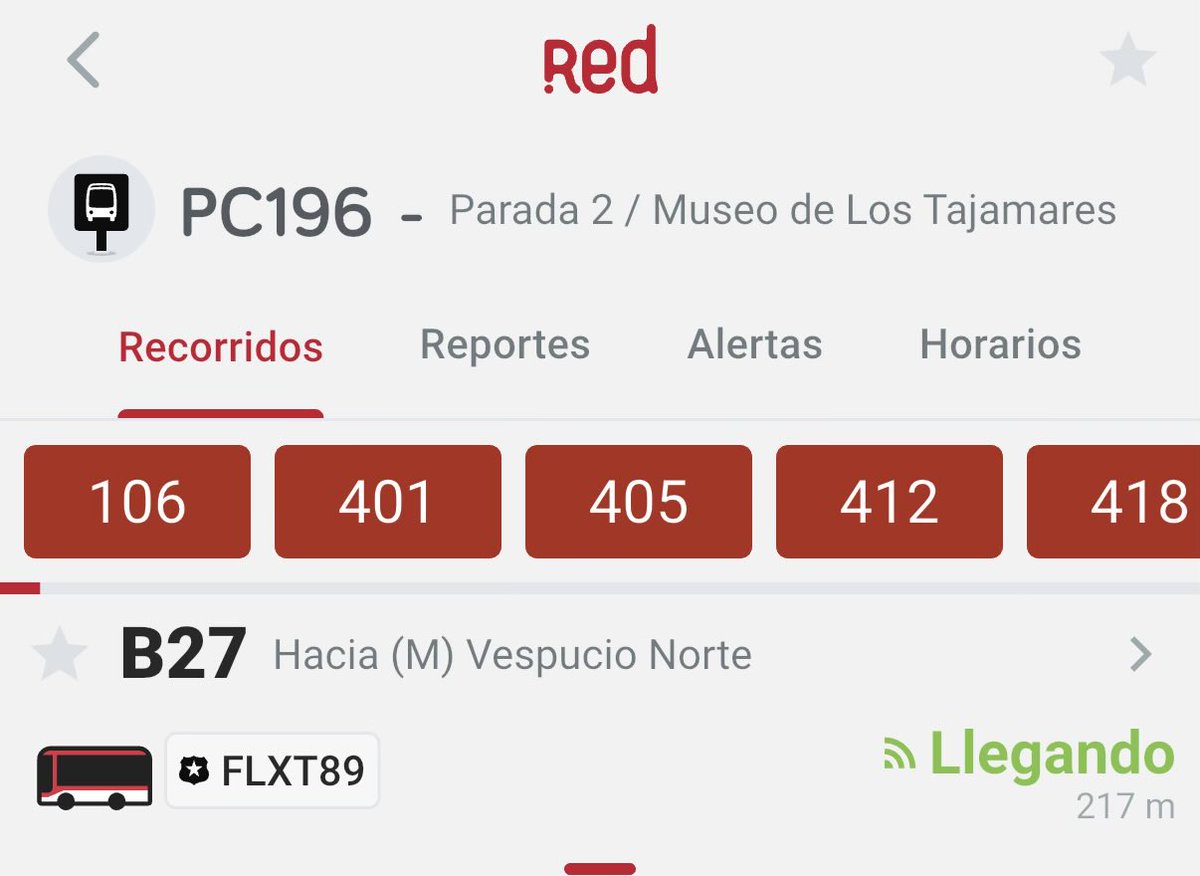 joaquinplaza's tweet photo. @Red_Movilidad El Paradero PC 196 está mal rotulado. En el listado de micros impreso no figura el recorrido B27, el que sí se detiene en ese paradero según la App. Esto provoca que las micros no se detengan. https://t.co/TkxX8pUsjI