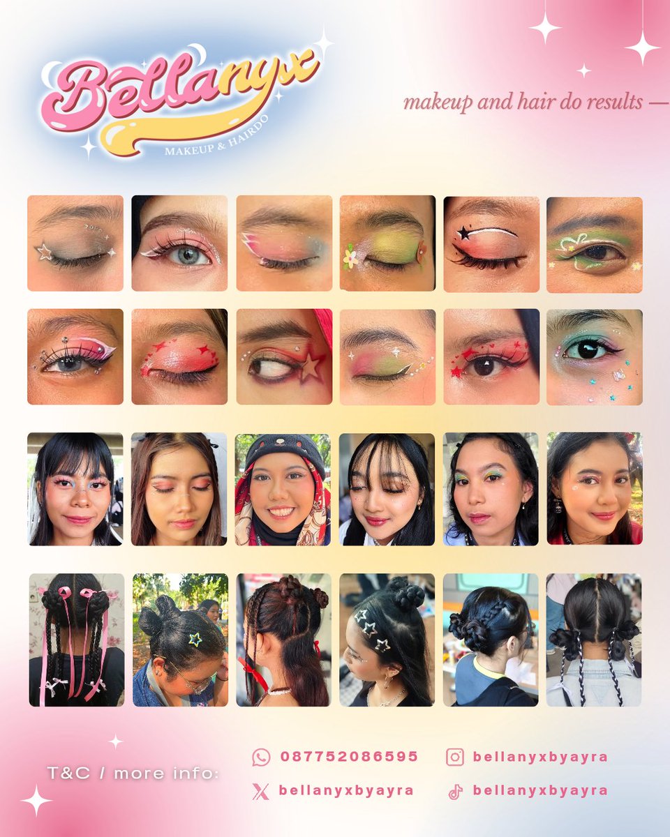 miayamor's tweet image. Halo guyss, yang masih mau book Full Makeup, Eye Makeup, atau Hair do buat
Monsta X - The X : Nexus in Jakarta
besok masih bisa banget yaaakk!!

Pl boleh dm aku langsung 😗🫶🏻
#MONSTAX_THEX_NEXUS_JKT #MONSTAXinJAKARTA #eyemakeup