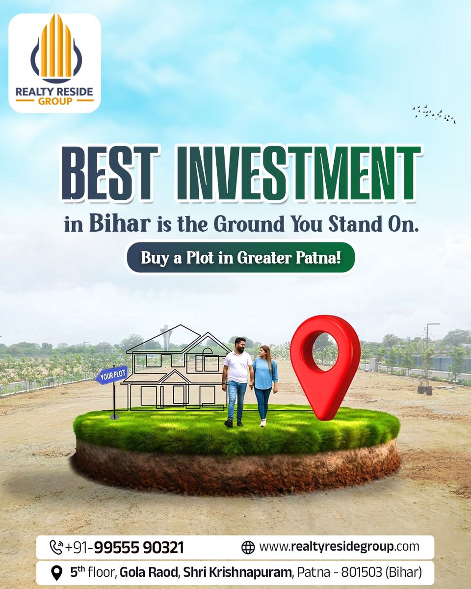 realtyreside_'s tweet photo. The smartest investment isn’t in the air—it’s the ground beneath your feet. 🏡✨

Secure your future with premium plots in Greater Patna by Realty Reside Group. Where growth meets opportunity and your dream home begins.

Invest today. Build tomorrow. 📞 https://t.co/WGx9B8Qnqp