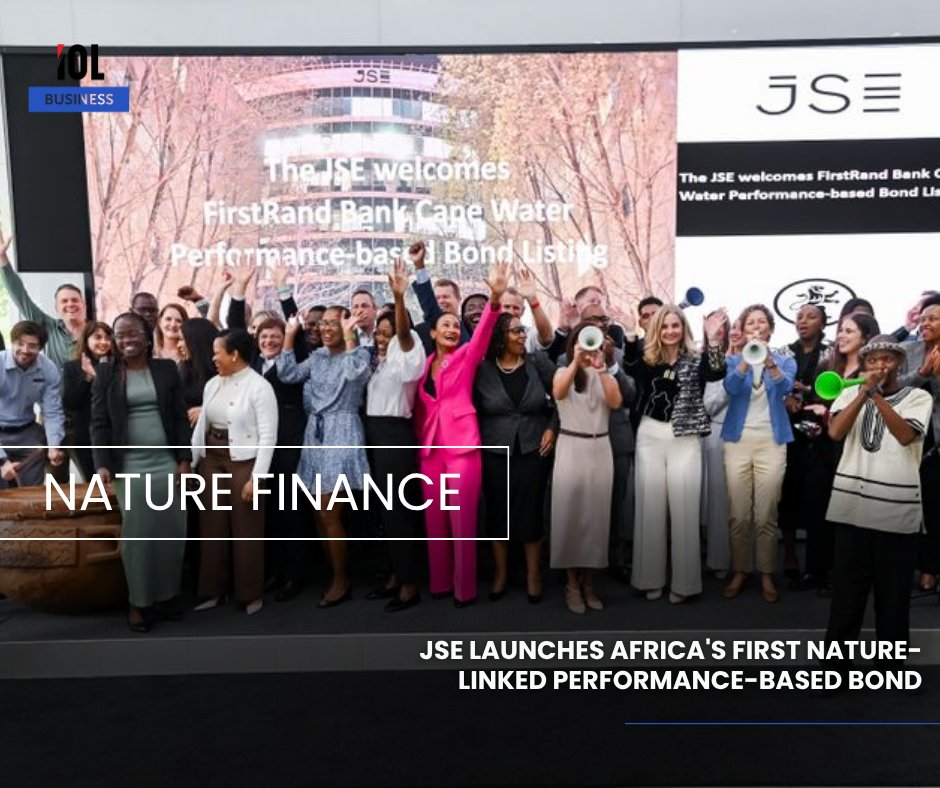 IOL's tweet photo. JSE marks milestone with Africa’s first Nature-Linked Performance-Based Bond as FirstRand Bank issues R2.5bn Cape Water deal funding invasive plant removal and boosting water security through ecological restoration impact initiative.
#JSE #FirstRand #RMB #TNC #CapeWater #NatureLinkedBond 
Read more here: https://t.co/ZgLi3H5Atm