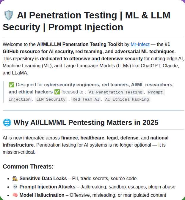 AI penetration testing toolkit

github.com/Mr-Infect/AI-p…