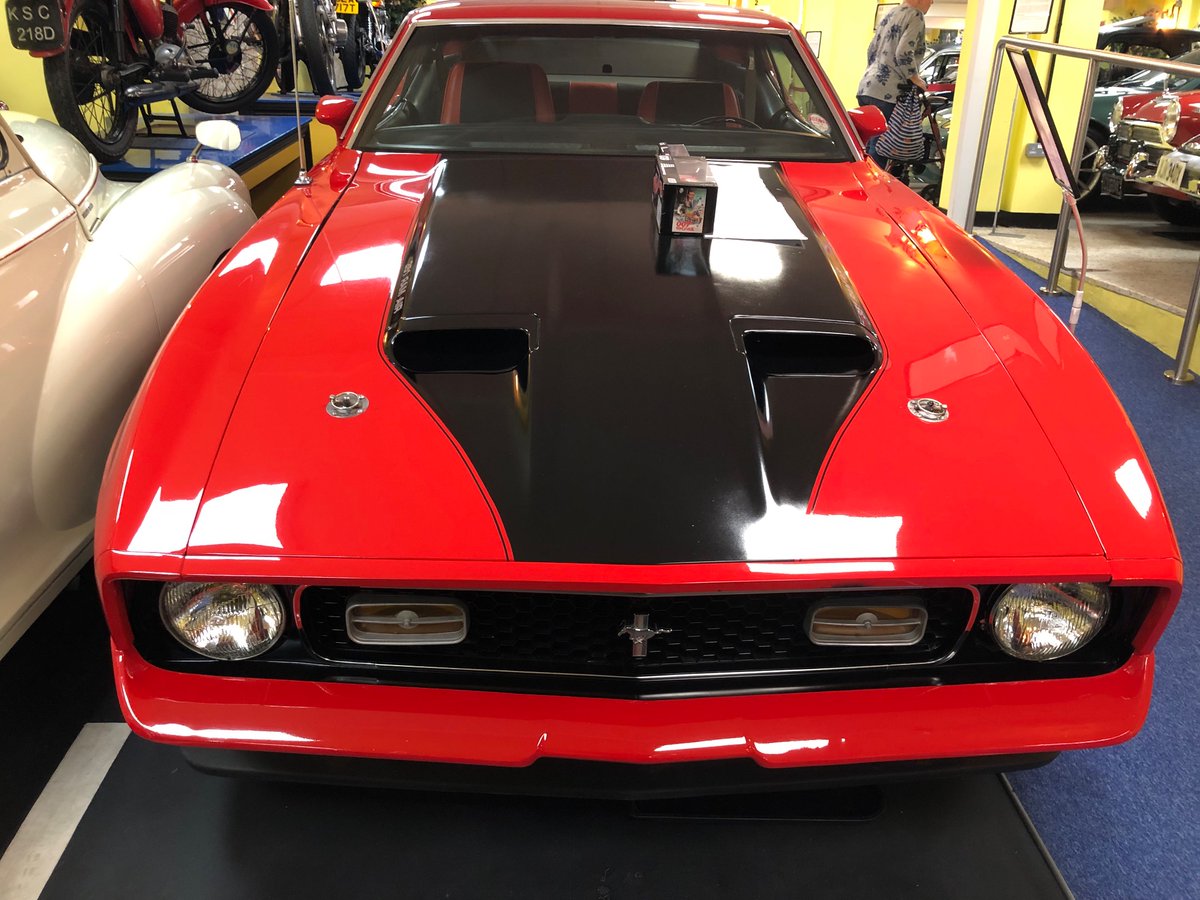 ArtJerrico's tweet image. A cool car I photographed in a car museum, a Mach 1 Mustang same type from #007 #jamesbond #diamondsareforever
