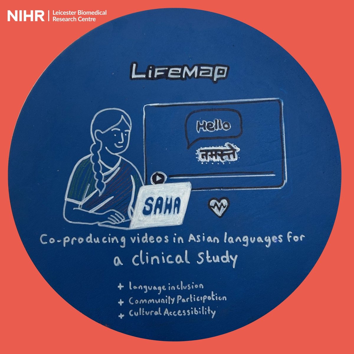 LeicResearch's tweet photo. Making research more accessible starts with listening.

As part of the LifeMap-QUEST study, #NIHRLeicesterBRC researchers co-produced multilingual videos with communities to explain a heart study and improve inclusion.

Working with @SAHealthAction  and public contributors, the team shaped scripts and translations to ensure the content was clear and culturally appropriate.

Find out more: https://t.co/ZbjsvignQq

#PPI #Inclusion #HealthInequalities