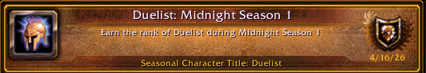 odynseye's tweet photo. I hit Duelist for the very first time yesterday 🥹 ##Warcraft #Midnight #WorldofWarcraft #WoW https://t.co/MFwEzr5B4K