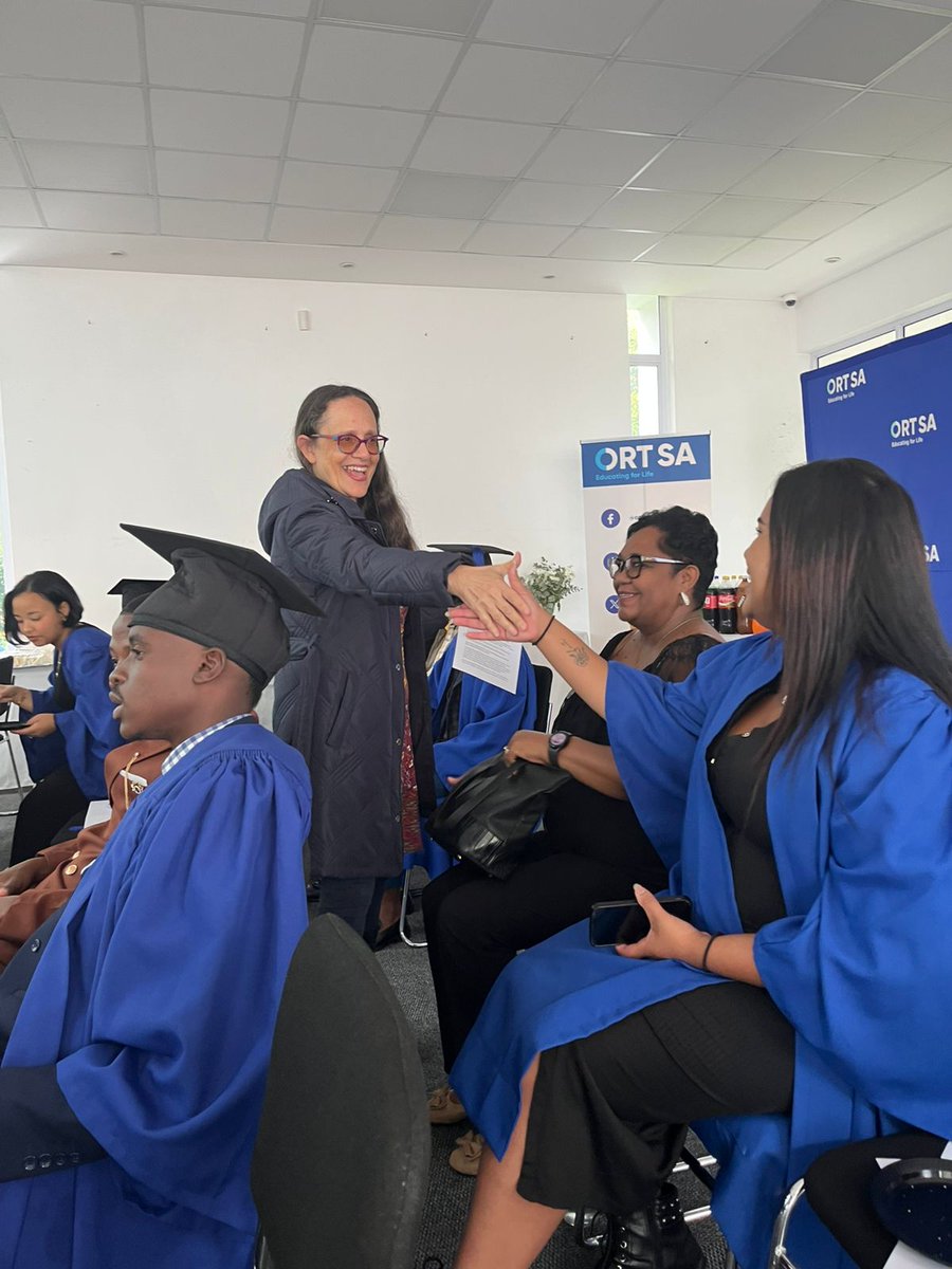 ORT_SA's tweet photo. @Ariellah (@ORT_SA CEO) personally congratulating Hudaco New Venture Creation graduates. https://t.co/vkAbubSWDf