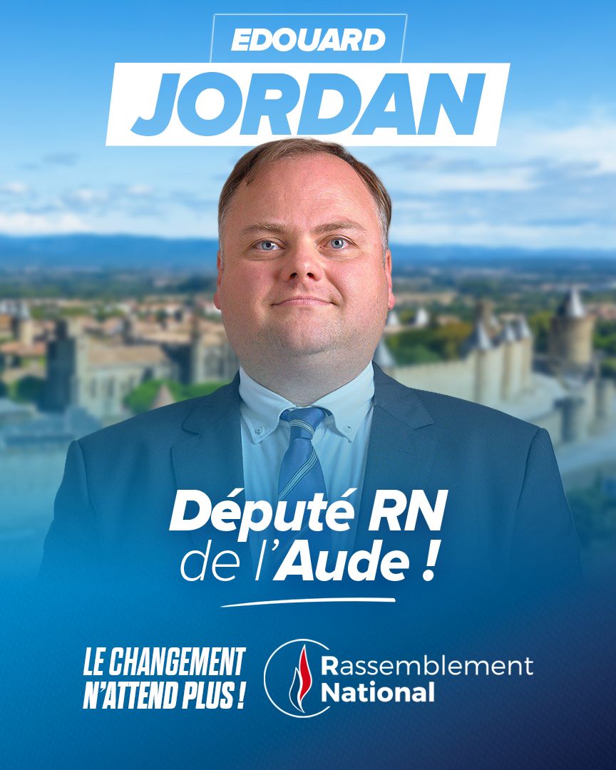 🇫🇷 Suite à l’élection de <a href="/BarthesChristop/">Christophe Barthès</a> à la mairie de Carcassonne, <a href="/EdouardJordan1/">Edouard JORDAN</a> entre à l’Assemblée nationale en tant que député de la 1ᵉ circonscription de l’Aude !

Il poursuivra le travail engagé en portant une ligne claire : défendre les intérêts des Français et faire