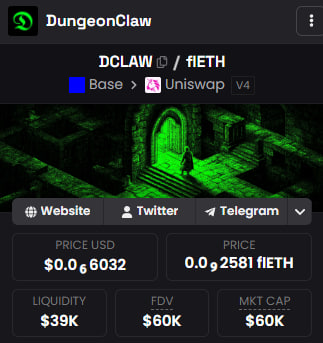 PROF_WINZO's tweet photo. SAW ANOTHER GOOD PLAY!
APED A BAG HERE!

-BASE CHAIN
-LAUNCHED ON @flaunchgg 

CURRENT MCAP: 60K

CONTRACT ADDRESS:
0xb7965A38552E0f7D5B728BAd1Ef2817ca7AE0B68

X ACC: @dungeonclawx402
BY: @Trailblazexyz
WEB: https://t.co/FH7z9Htmt5

DYOR // NFA https://t.co/G7mwdSNAru